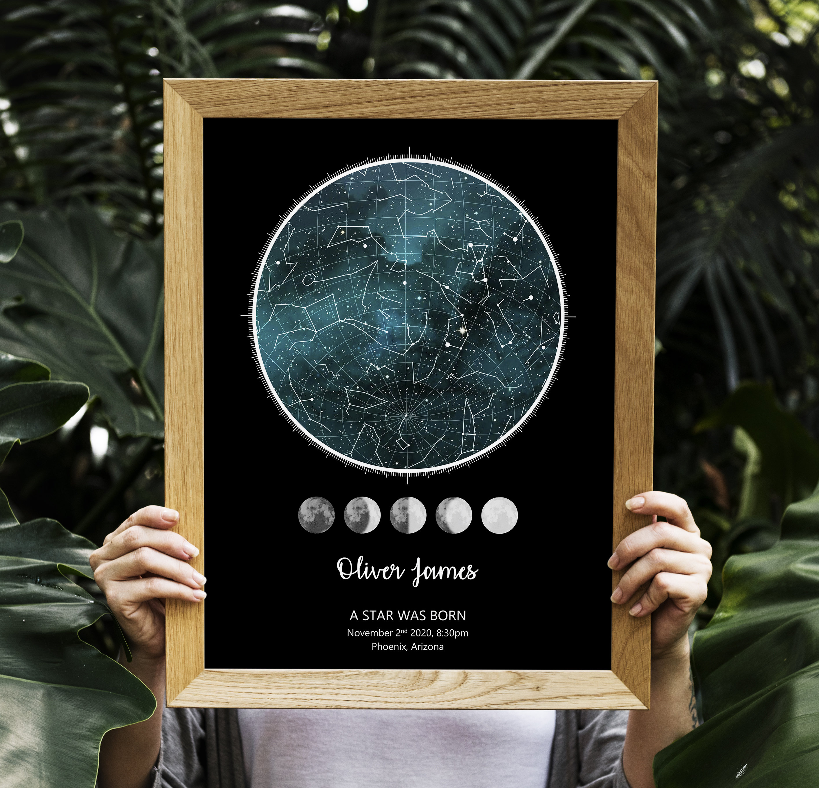 The Sky The Day You Were Born The Day You Were Born Custom Star Map Constellation Chart | Etsy