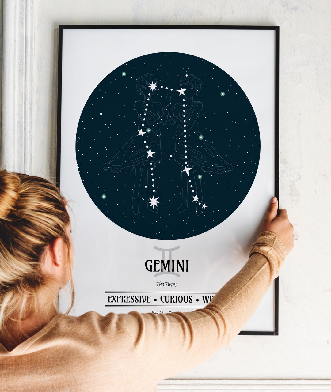 Custom Zodiac Print GEMINI, Horoscope Print, Astrology Print, Star