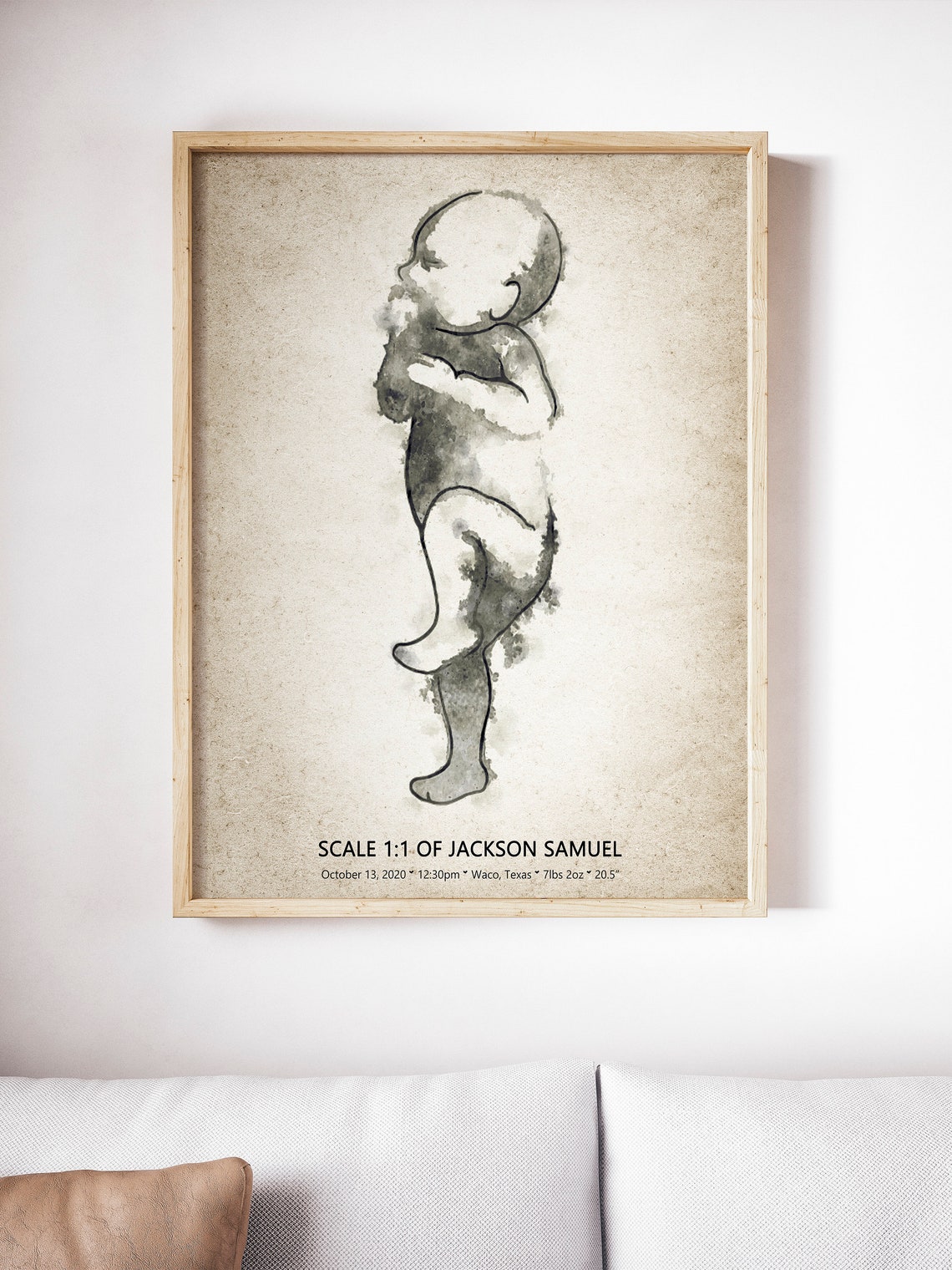 BIRTH POSTER in Scale 11. Custom Baby Poster Personalized Etsy