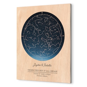 5th anniversary wood gift, STAR MAP on WOOD, Custom Star map, Wedding anniversary gift for husband or wife, Personalized valentines day gift