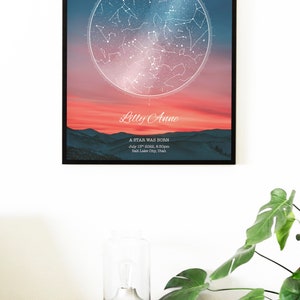 The Day YOU WERE BORN Custom Star Map, Constellation Chart, Map of the ...
