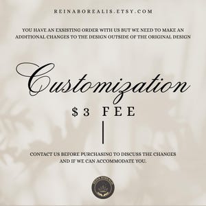 Commande personnalisée - 3 USD DE FRAIS DE PERSONNALISATION-