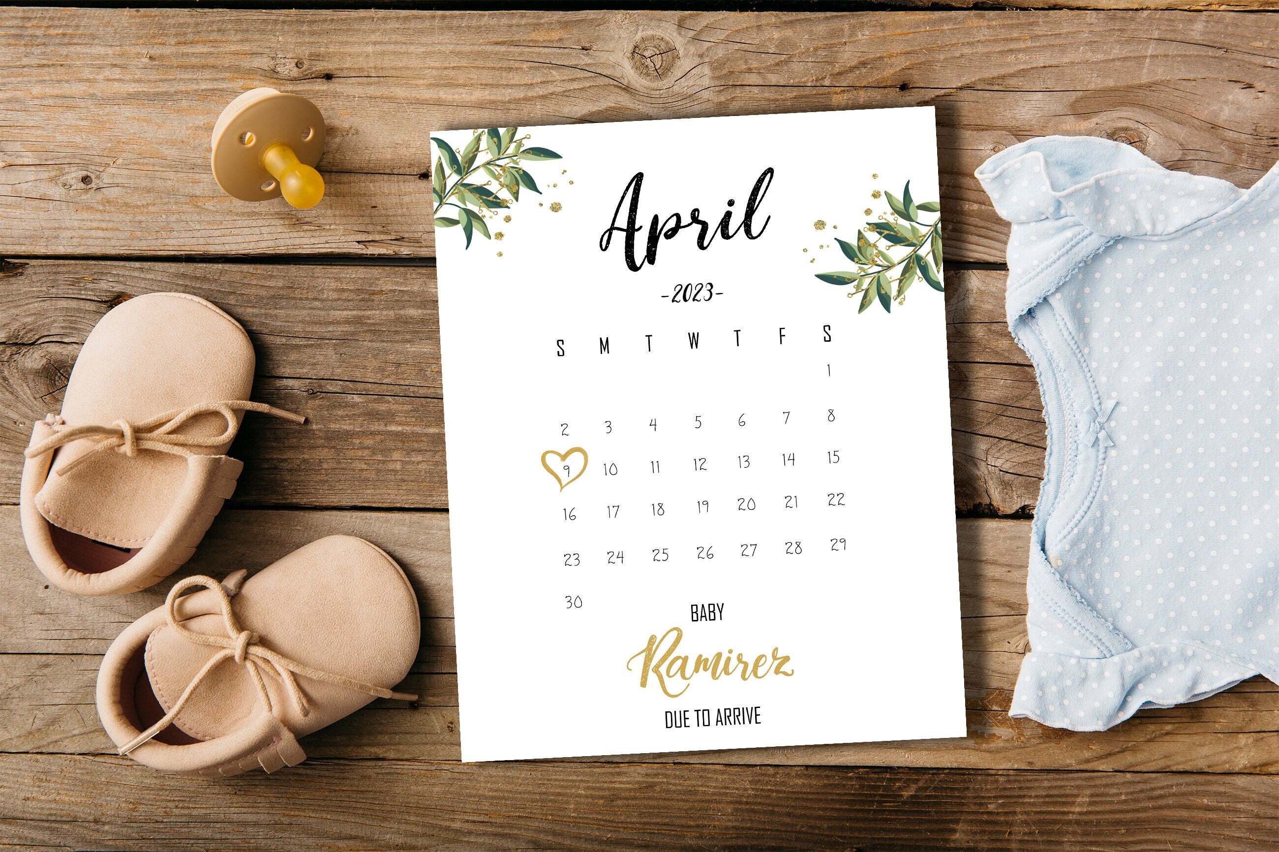 Media Calendar 2023 April 2023 Custom Pregnancy Announcement Calendar Social | Etsy Ireland