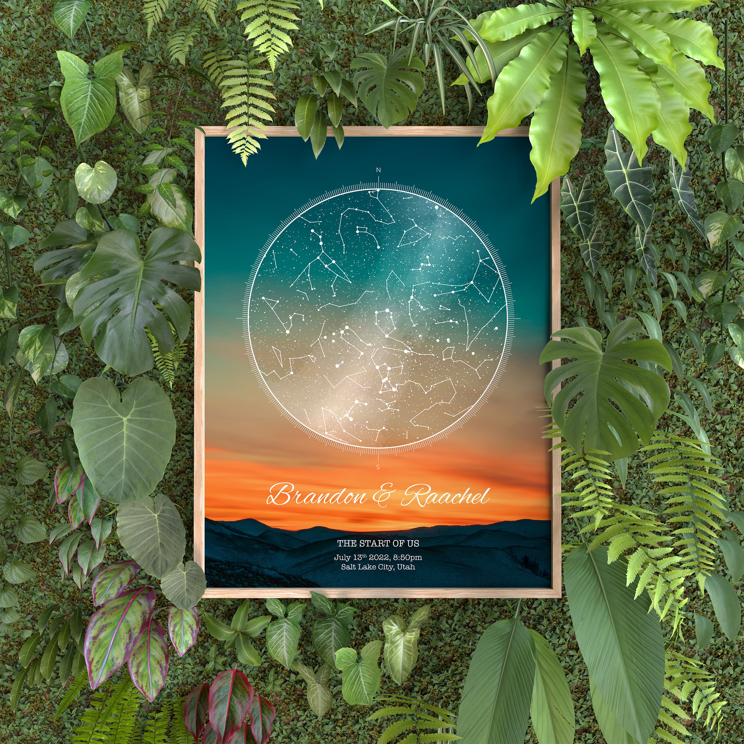 The Day YOU WERE BORN Custom Star Map, Constellation Chart, Map of the ...