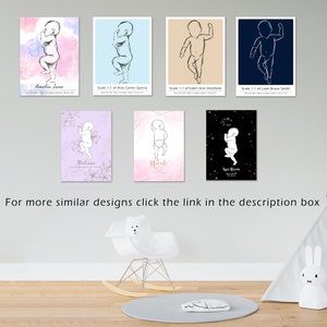 THE BIRTH POSTER in Scale 1:1 Baby Sketch Custom Newborn | Etsy