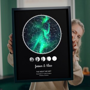 Cadeau d'anniversaire pour lui, cadeau d'anniversaire pour elle, STAR MAP par date, carte d'étoile personnalisée, The Night We Met, cadeau du 40e anniversaire, cadeau pour elle