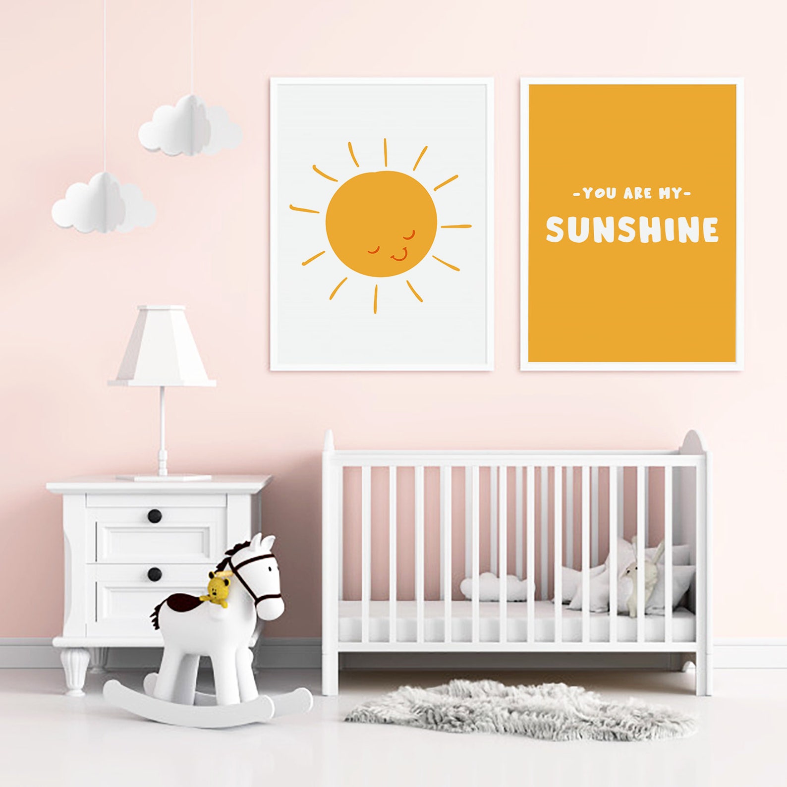 You Are My Sunshine Nursery Art, Set of 2 Prints, Nursery Printable ...