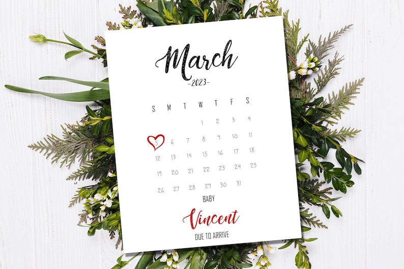 MARS 2023 Calendrier personnalisé dannonce de grossesse - Etsy France