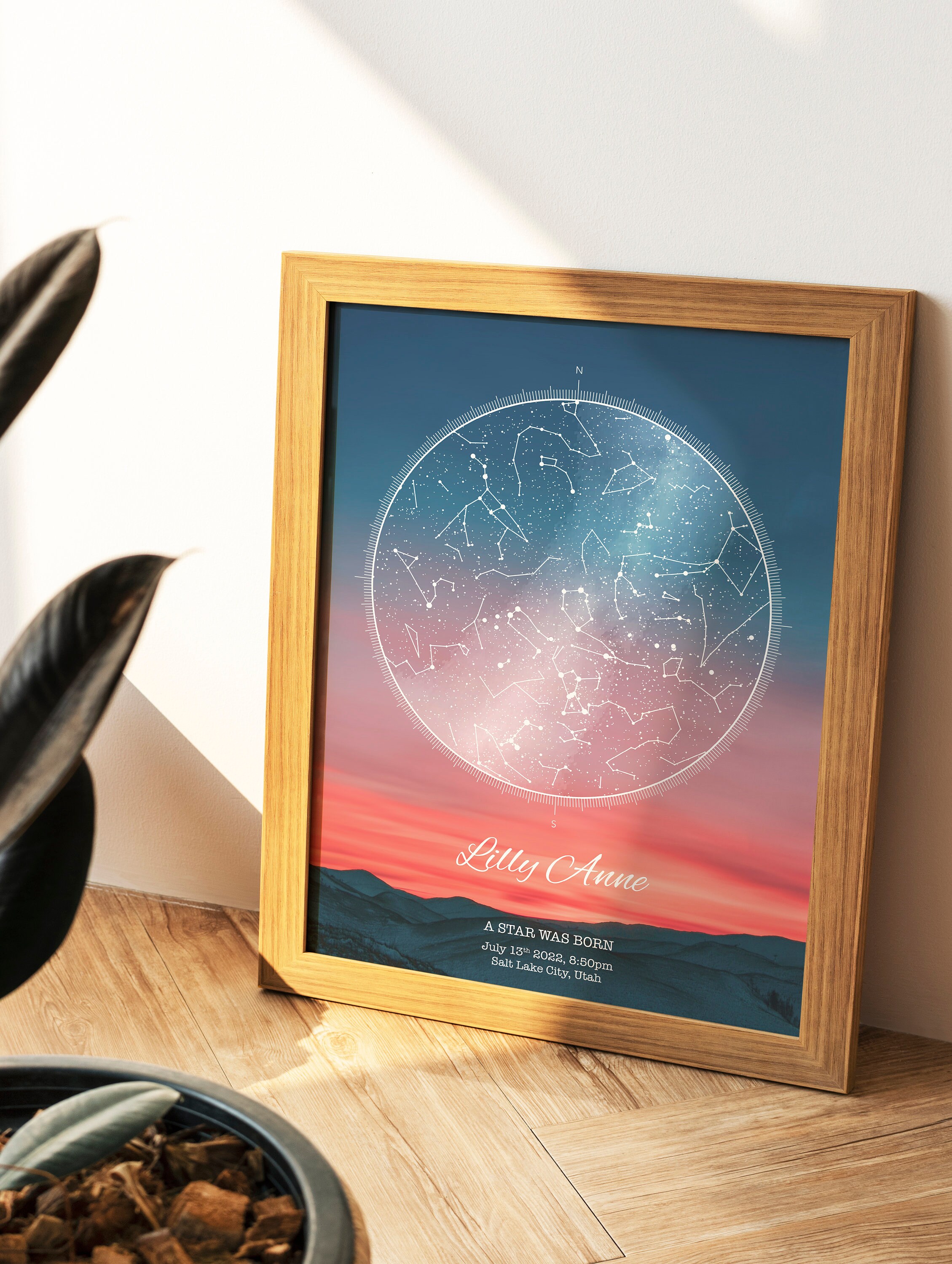 The Day YOU WERE BORN Custom Star Map, Constellation Chart, Map of the ...