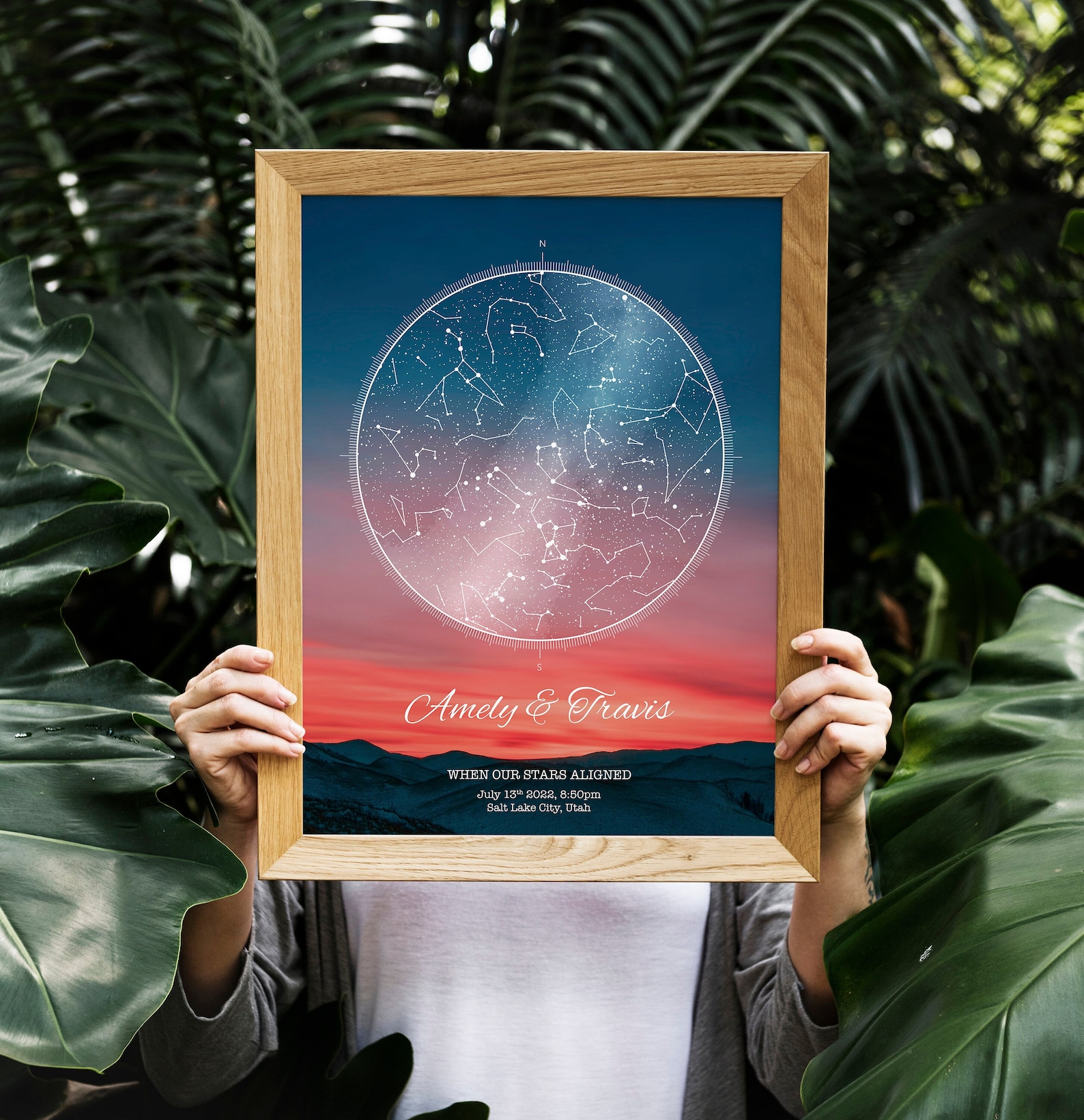 The Day YOU WERE BORN Custom Star Map, Constellation Chart, Map of the ...