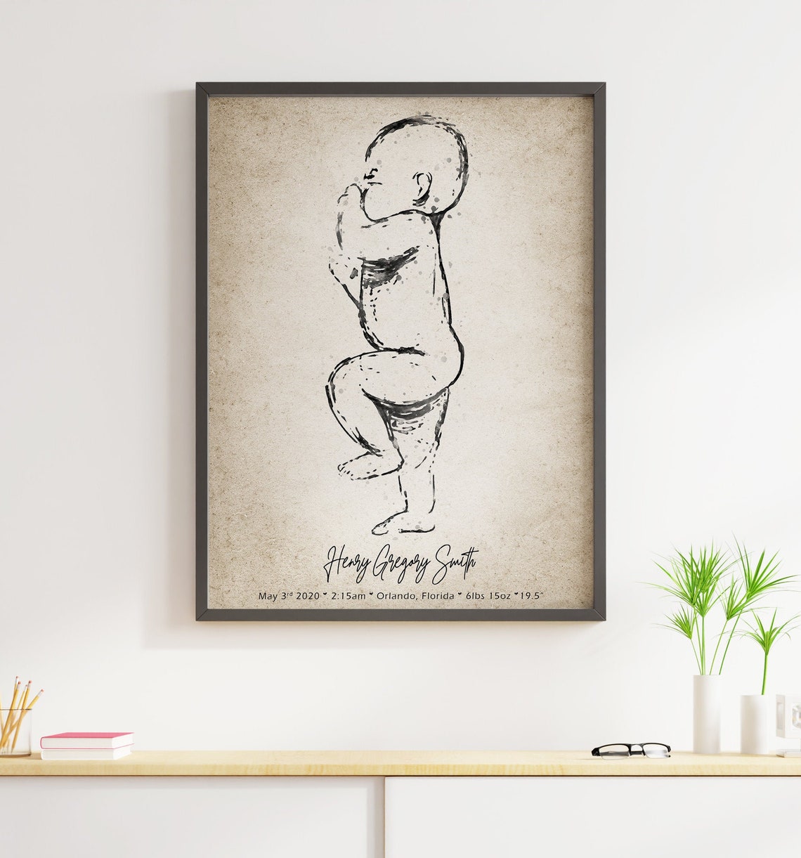 BIRTH POSTER in Scale 11. Custom Baby Poster Personalized Etsy