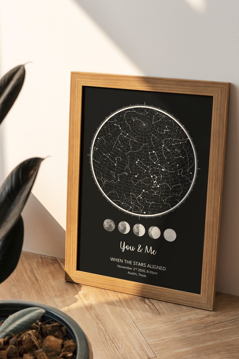 The Day YOU WERE BORN Custom Star Map Constellation Chart Etsy