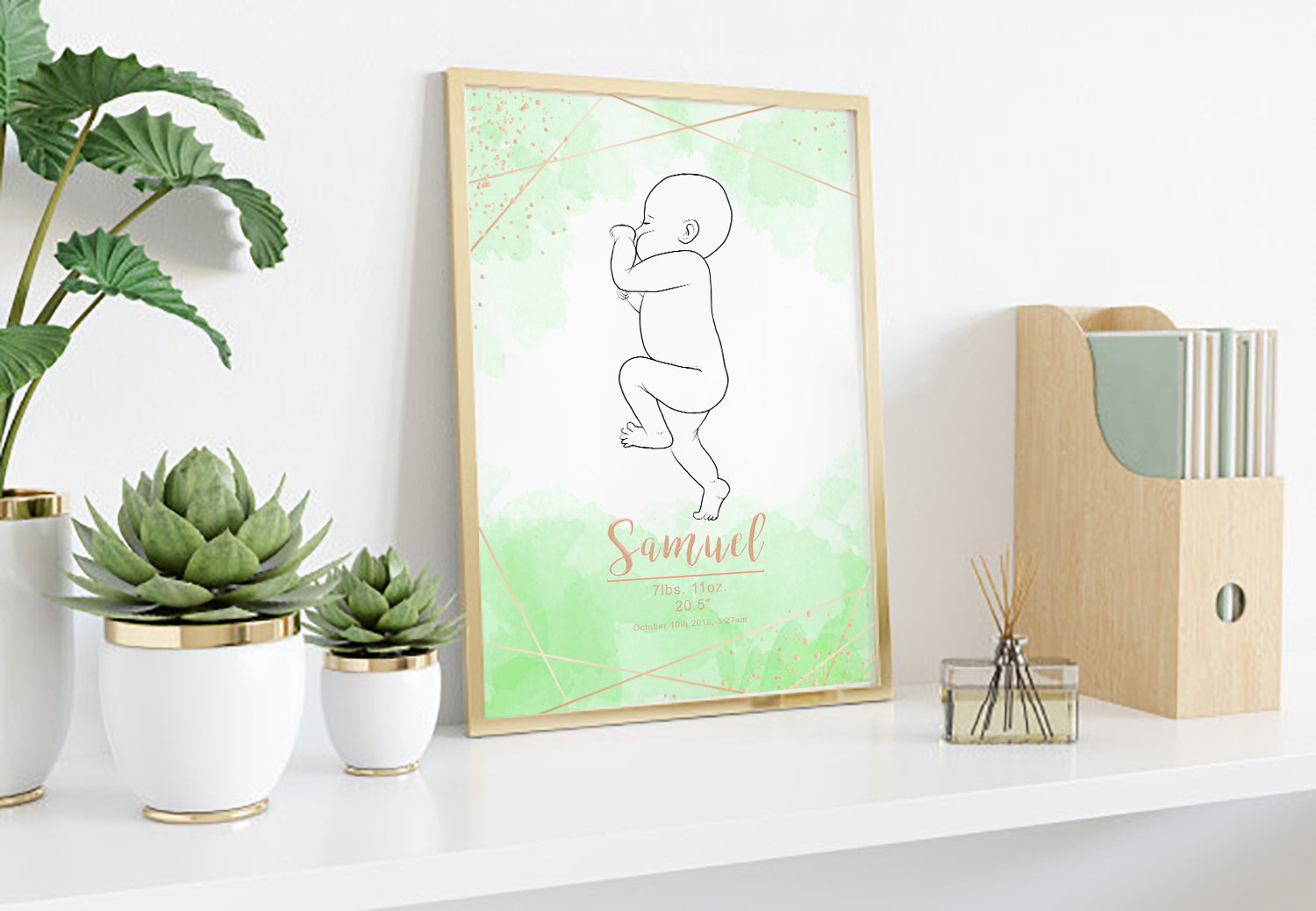 Birth Poster in Scale 1:1, Personalized Baby Poster, Custom Newborn ...