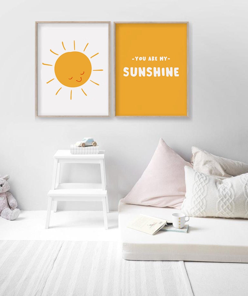 You Are My Sunshine Nursery Art, Set of 2 Prints, Nursery Printable ...