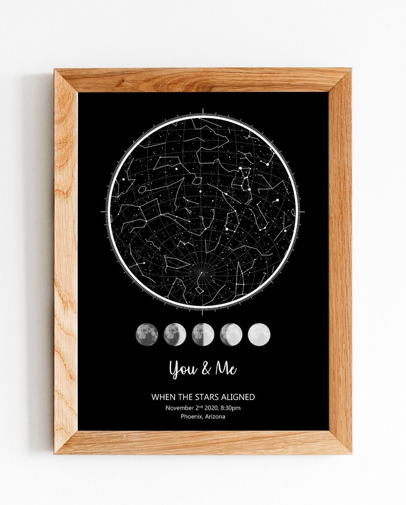 The day YOU WERE BORN Custom Star Map Constellation Chart Etsy