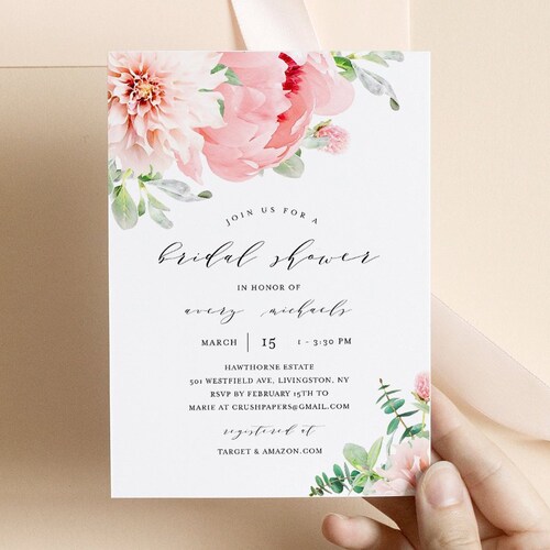 Bridal Shower Invitation INSTANT DOWNLOAD Printable Wedding | Etsy