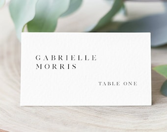 Minimalist Place Card Template, Printable Modern Wedding Escort Card, Meal Options, Editable Name Cards, Instant Download, Corjl #006-205PC