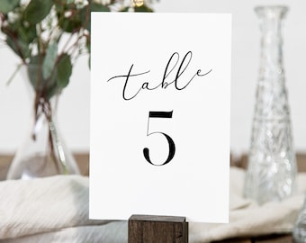 Minimalist Table Number Card Template, Printable Clean & Modern Wedding Table Seating, Editable, Instant Download, Corjl, 4x6 #006-204TC