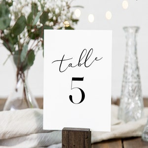 Minimalist Table Number Card Template, Printable Clean & Modern Wedding Table Seating, Editable, Instant Download, Corjl, 4x6 #006-204TC