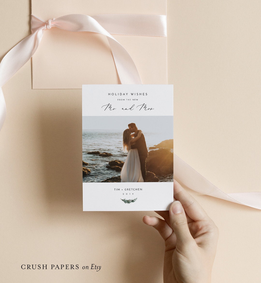 Just Married Christmas Cards 