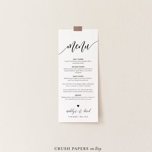 Rustic Wedding Menu Template, Minimalist Dinner Menu, Modern Bridal Shower Menu, 100% Editable, INSTANT DOWNLOAD, Corjl 010-208WM image 2