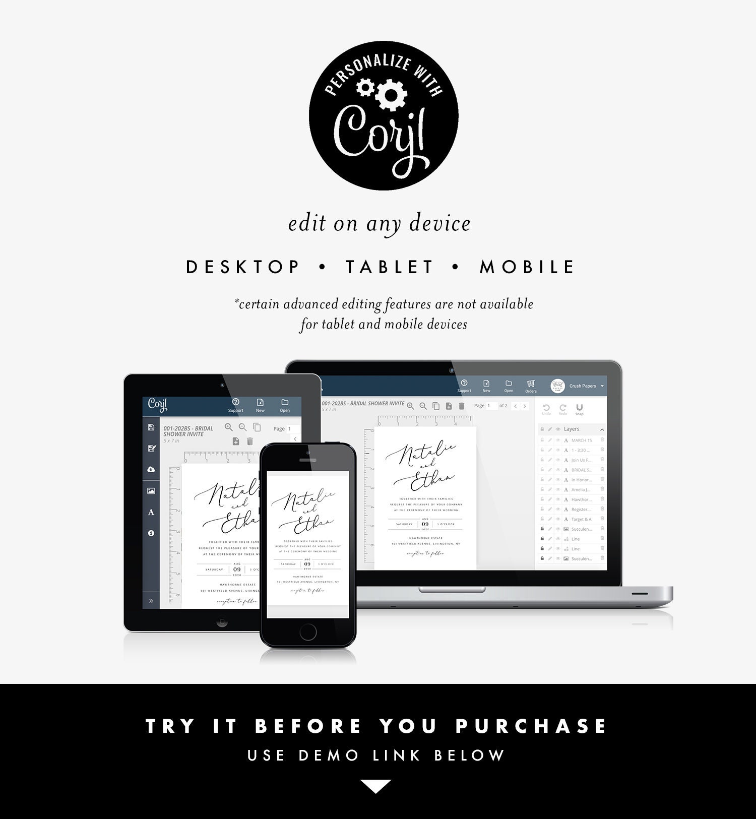 Wedding Place Card Template Printable Modern Minimalist - Etsy