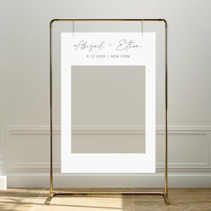 Photo Prop Frame, Minimalist Bridal Shower Selfie Sign, Wedding Photo Cutout, Editable Template, CANVA, Instant Download, 24x36 #030PP