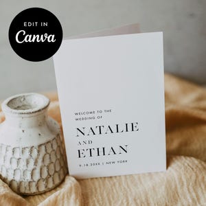 Minimalistisches Hochzeitsprogramm zum Ausdrucken, zum Ausdrucken, zum Ausdrucken, zum Ausdrucken, zum Ausdrucken, Falten, Jubiläum, Programm zur Hochzeit, SOFORTIGER DOWNLOAD, Corjl #006-404wp