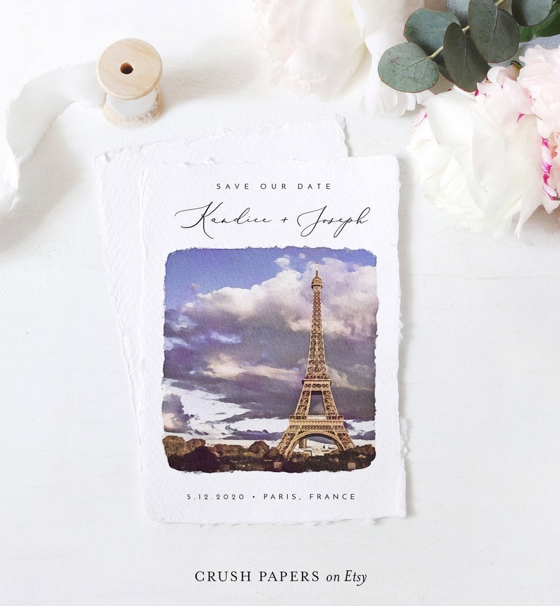 Paris Save The Date Template Printable Eiffel Tower Wedding Date Announcement Postcard Instant Download Corjl #016-214SD 100/% Editable