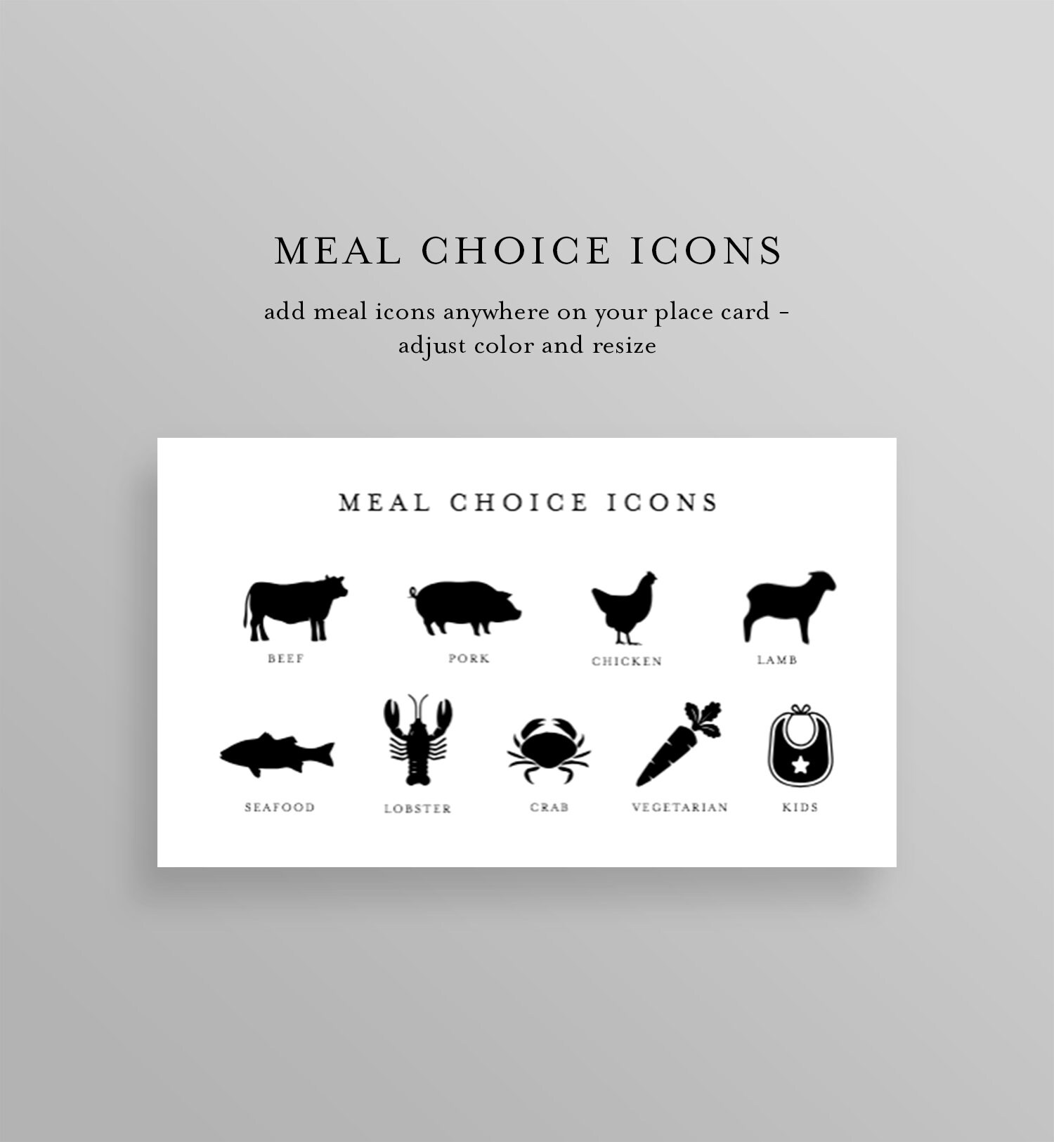 Wedding Place Card Template Printable Modern Minimalist - Etsy
