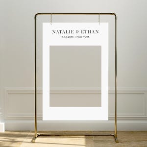 Photo Prop Frame, Minimalist Bridal Shower Selfie Sign, Wedding Photo Cutout, Editable Template, CANVA, Instant Download, 24x36 #006PP