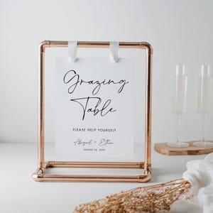 Grazing Table Sign, Minimalist Wedding Appetizer, Charcuterie, Snacks, Editable in CANVA, Instant Download, 8x10 #030-82S