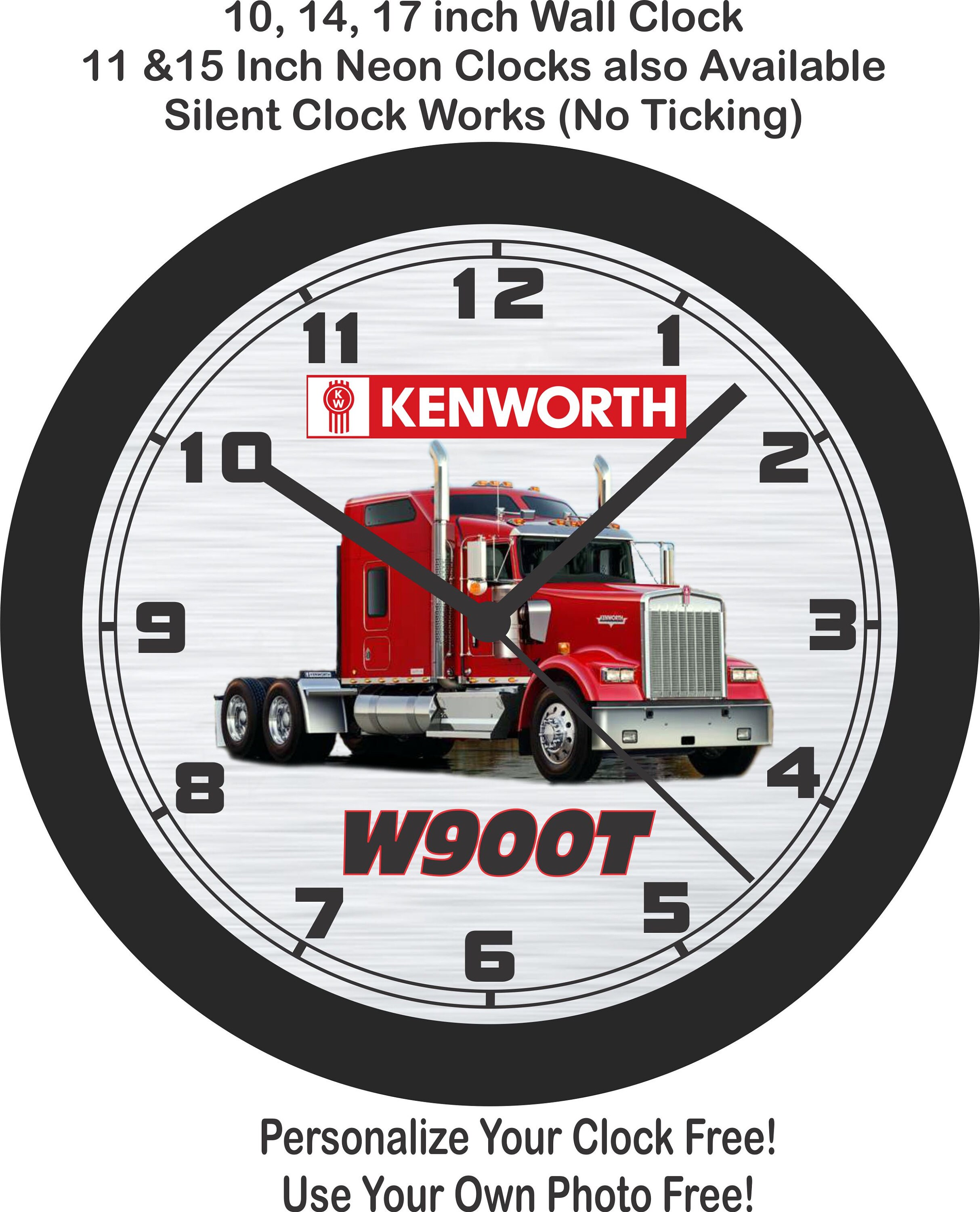 Kenworth W900T SemiTruck Wall ClockFree US ShipPersonalize Etsy