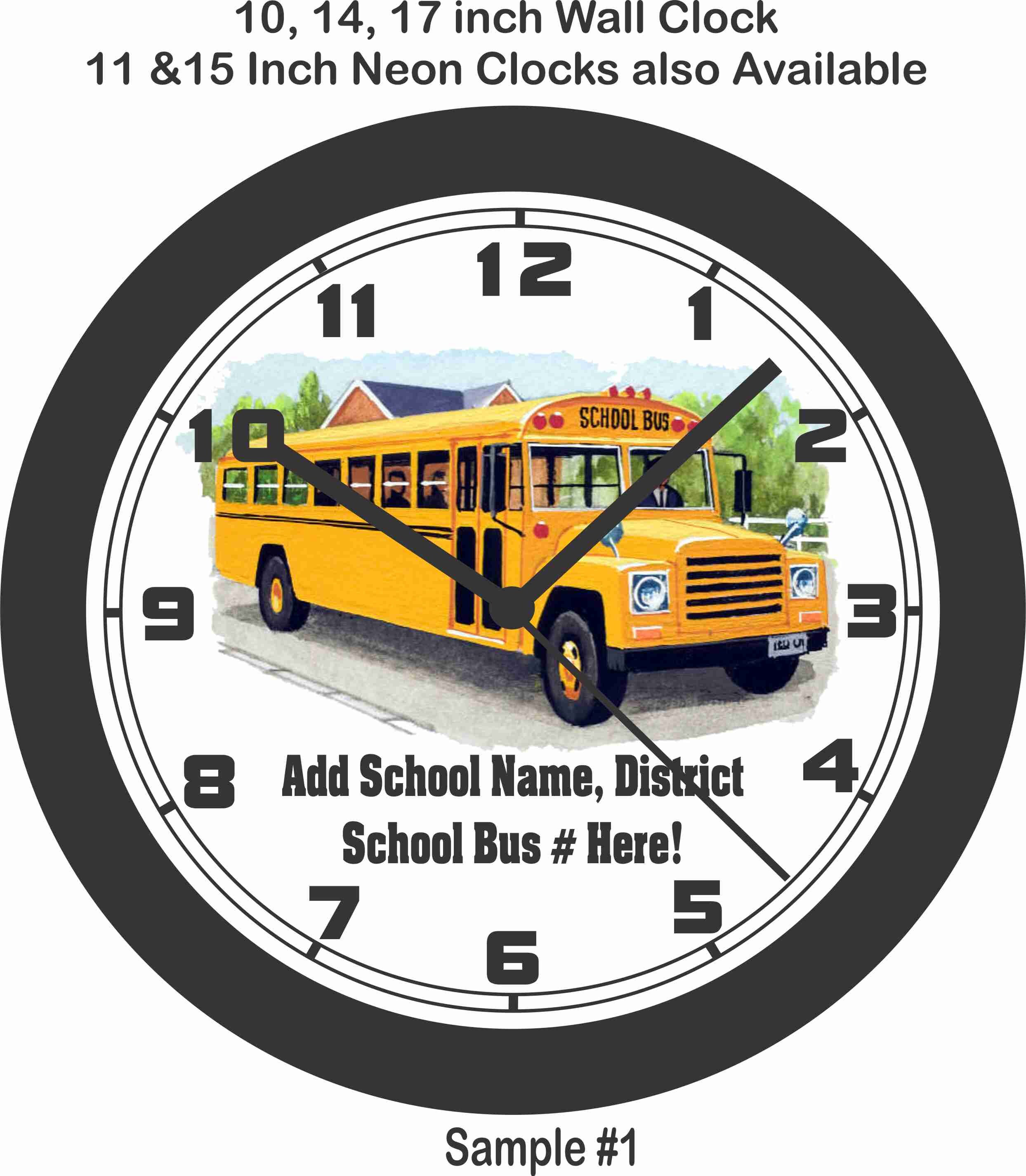 School Bus Wall Clock Add School Name Bus & Personalize Etsy