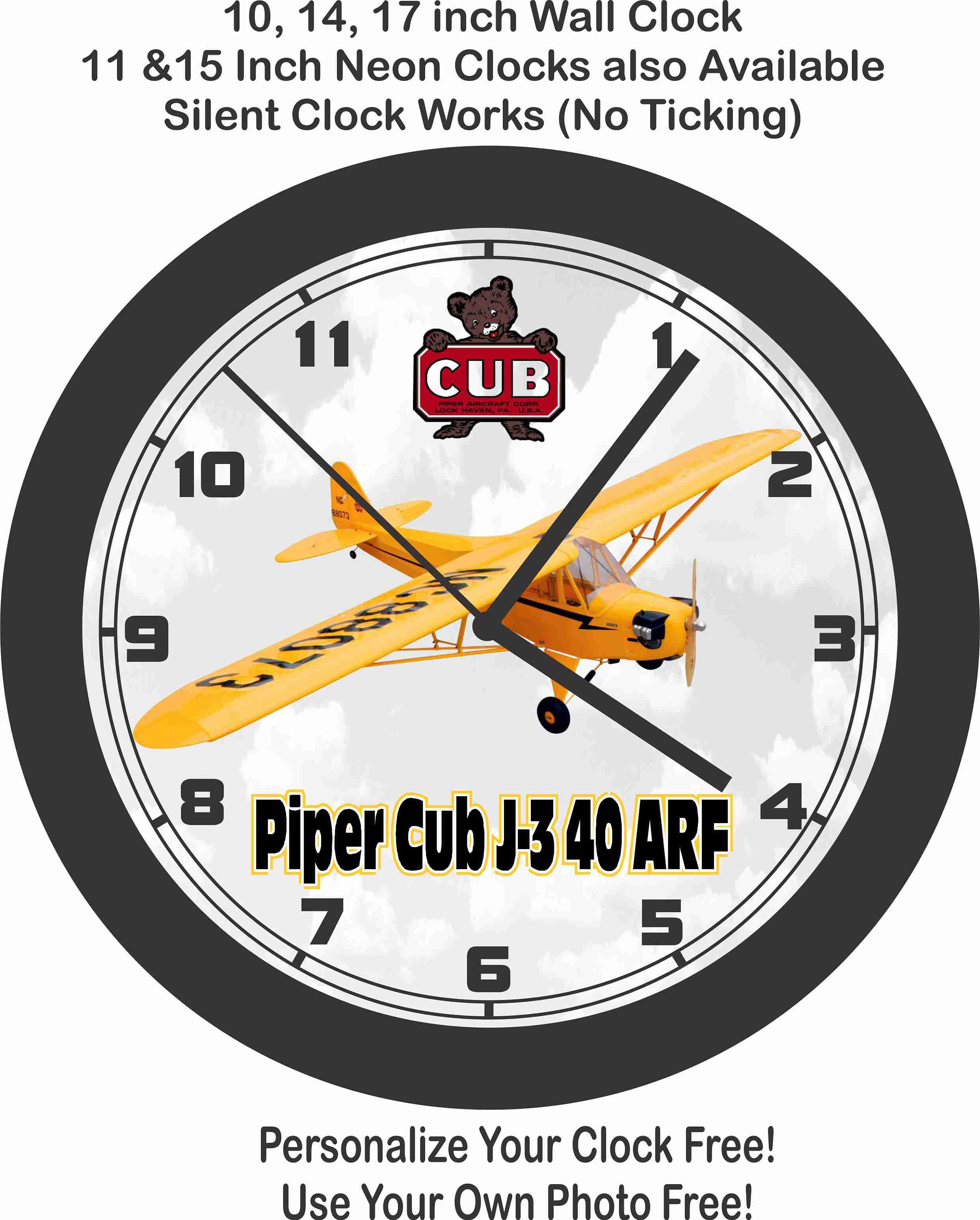 Piper Cub J 3 40 Arf Airplane Wall Clock Free Usa Ship Etsy