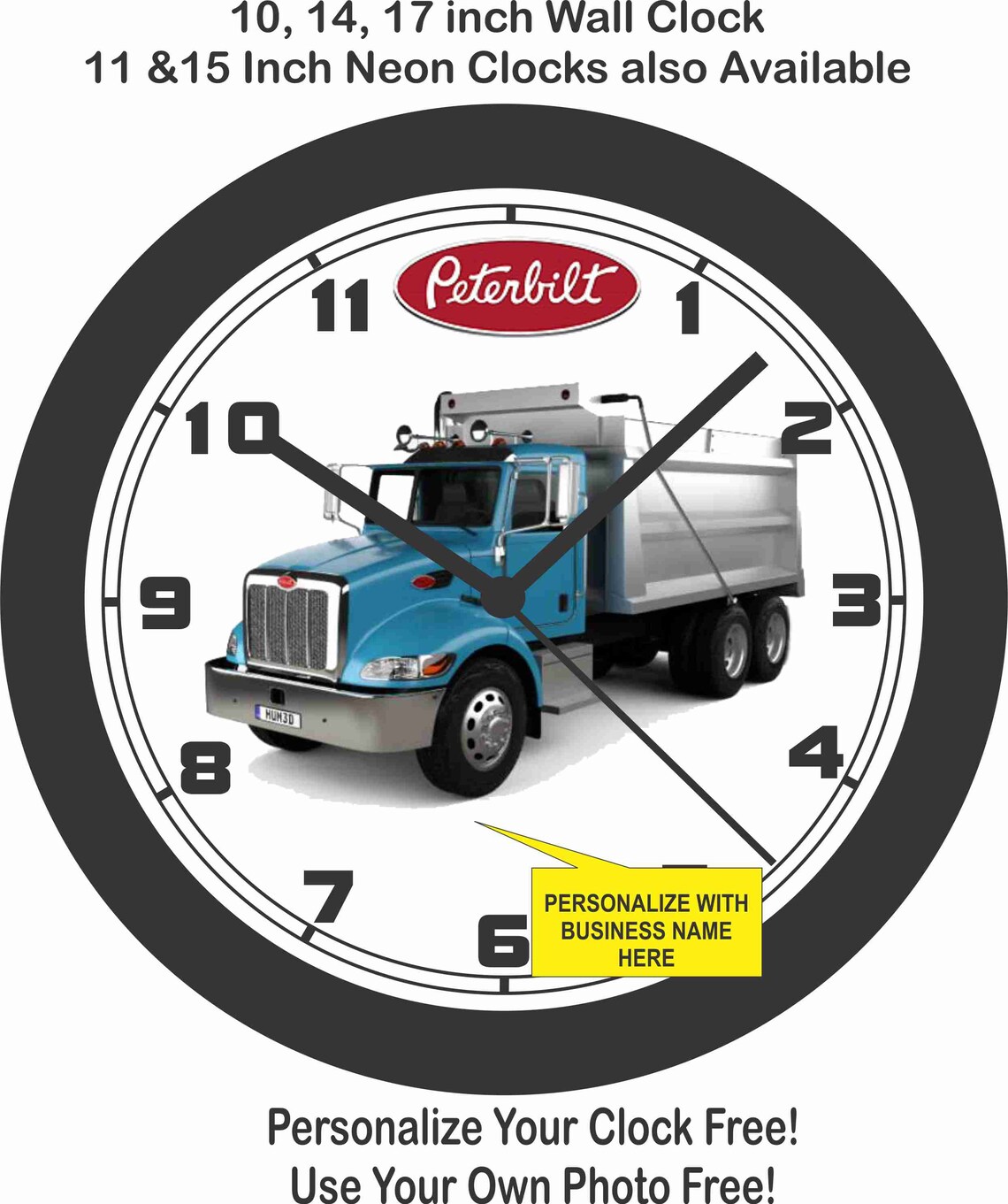 Peterbilt 348 Dump Truck Wall Clockpersonalize It Free Etsy