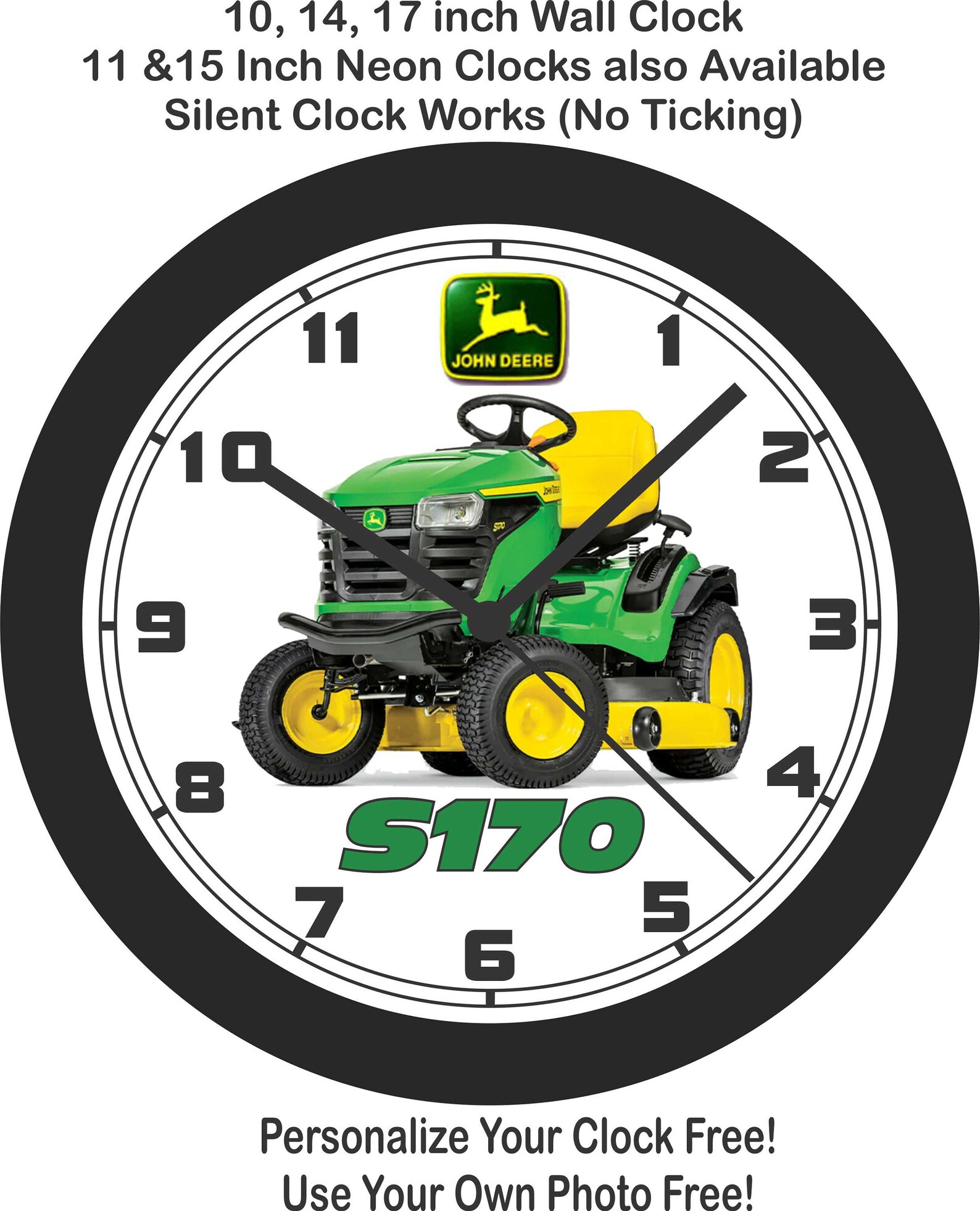 John Deere S170 Lawn Tractor Wall ClockFree US Ship Etsy