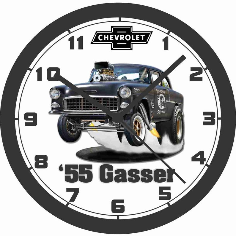 1955 Chevy Belair Gasser Wall Clock-Free USA Ship!-Choose 1 of 2 1955 Chevy Belair Gasser Wall Clock-Free USA Ship!-Choose 1 of 2