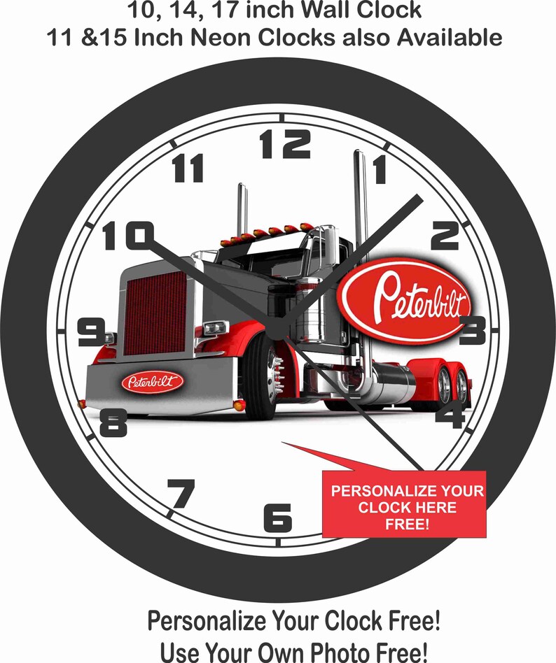 Peterbilt DayCab SemiTruck Wall ClockFree US Ship Add Etsy