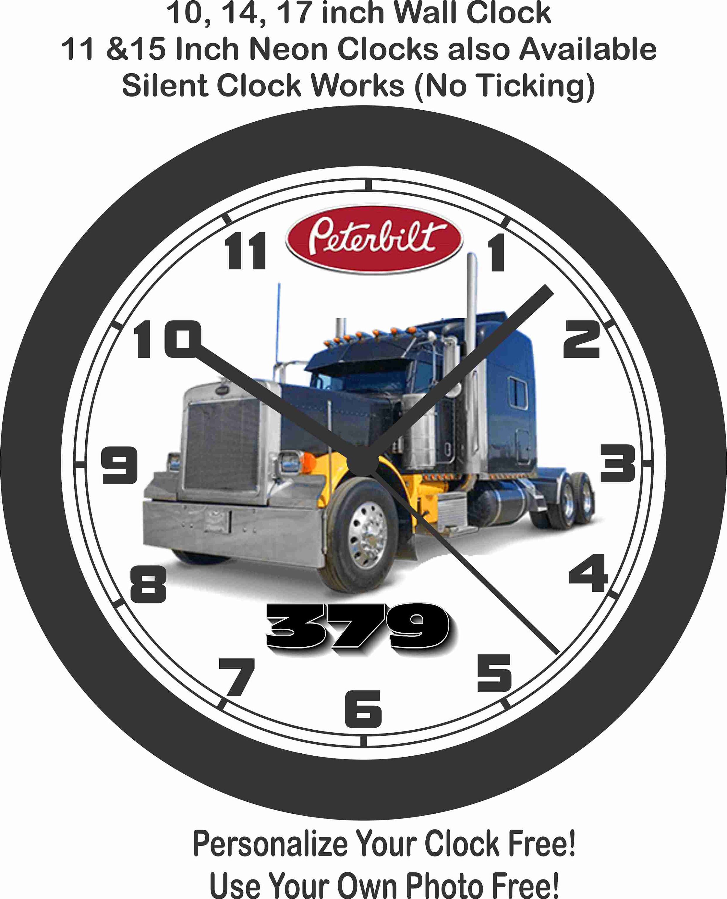 Peterbilt 379 Semi Truck Wall Clock Free Us Ship Add Business Etsy