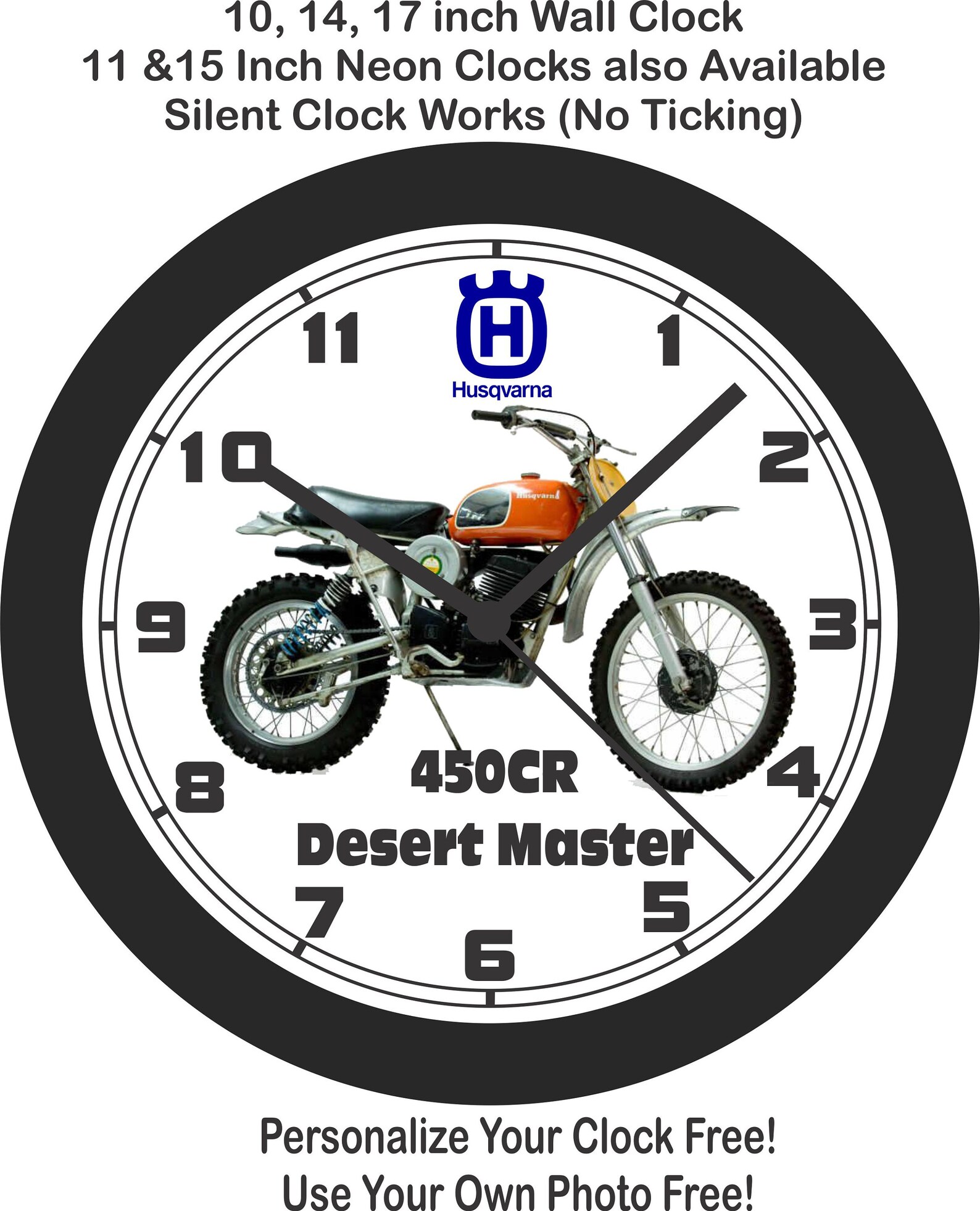 1972 Husqvarna 450CR Desert Master Wall ClockFree US Ship Etsy