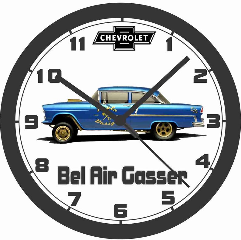 1955 Chevy Belair Gasser Wall Clock-Free USA Ship!-Choose 1 of 2 1955 Chevy Belair Gasser Wall Clock-Free USA Ship!-Choose 1 of 2