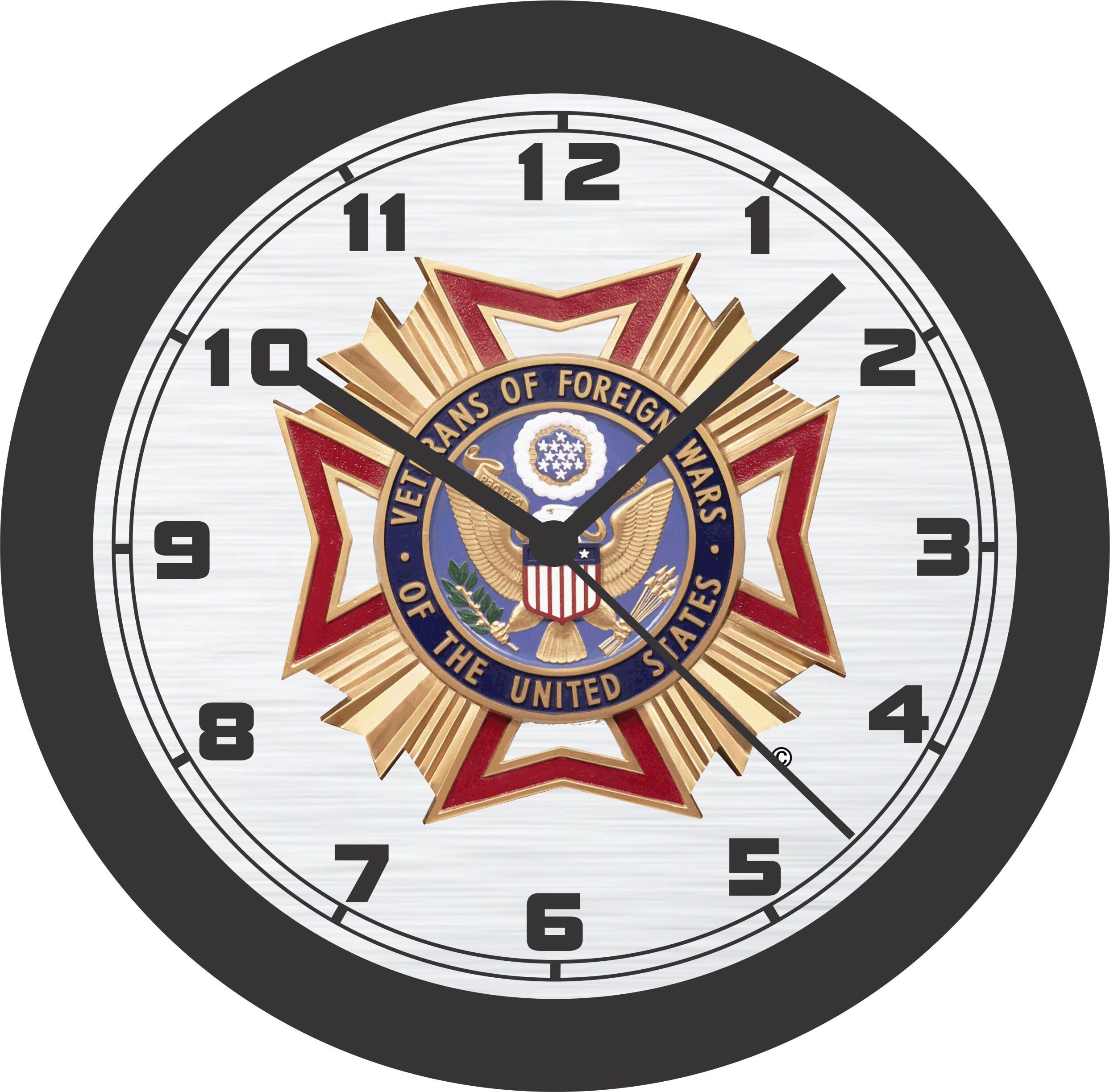 Veterans Of Foreign Wars Badge Wall Clock Army Navy Air Etsy