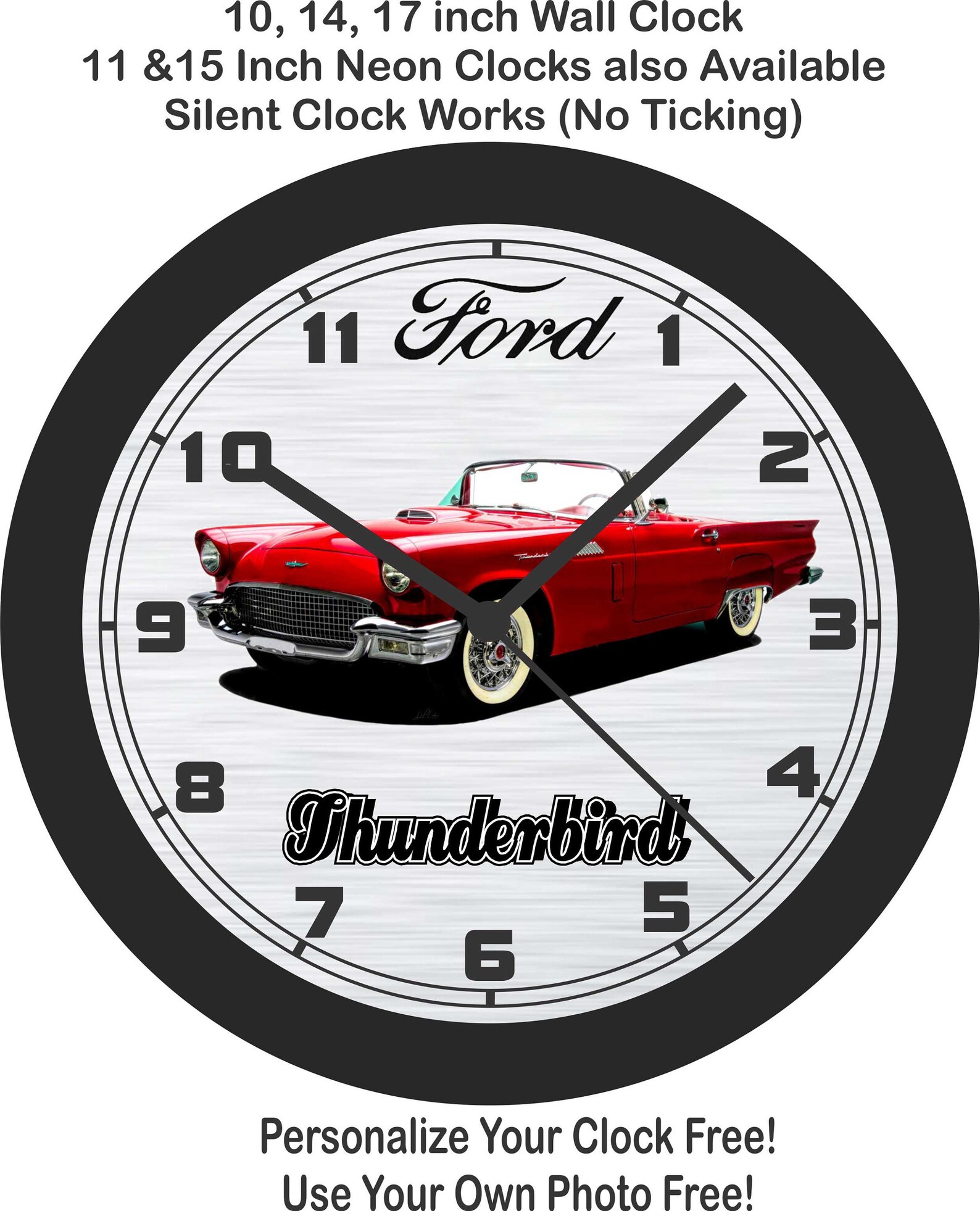 1957 Ford Thunderbird Wall Clockfree US Ship Chevrolet Etsy