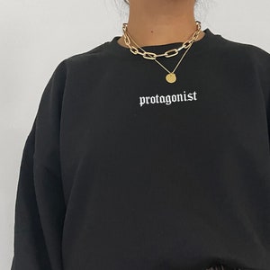 Dark Academia Clothing Protagonist Sweatshirt Light Academia Crewneck Indie Aesthetic Clothes Librarian Literature Literary Poet Alt Shirt