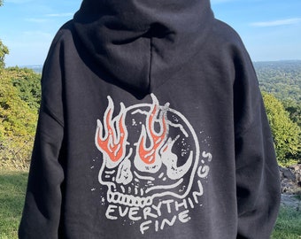 Oversized Goth Hoodie Skull Hoodie Skeleton Hoodie Plus Size Goth Punk Clothes Downtown Girl Estetyczne ubrania Goth Clothes Alt Grunge