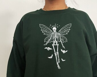 Fairy Grunge Fairycore Clothing Goblincore Clothing Fairycore Grunge Clothes Fairycore Soft Goth Dancing Skeleton Romantic Goth Sweatshirt