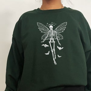 Fairy Grunge Fairycore Clothing Goblincore Clothing Fairycore Grunge Clothes Fairycore Soft Goth Dancing Skeleton Romantic Goth Sweatshirt