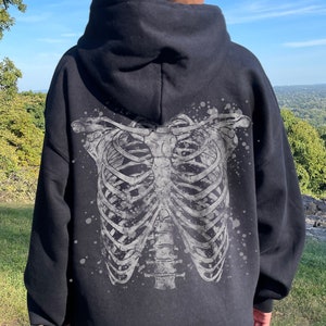 Skeleton Hoodie Goth Hoodie Grunge Hoodie Skull Hoodie Gothic Clothes Plus Taille Goth Gothic Hoodie Y2k Hoodie Goth Clothes Edgy Hoodie