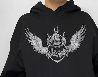 Y2k Hoodie Goth Hoodie Punk Hoodie Y2k Pullover Gothic Hoodie Grunge Hoodie Emo Hoodie Edgy Hoodie Plus Size Goth Fairy Grunge